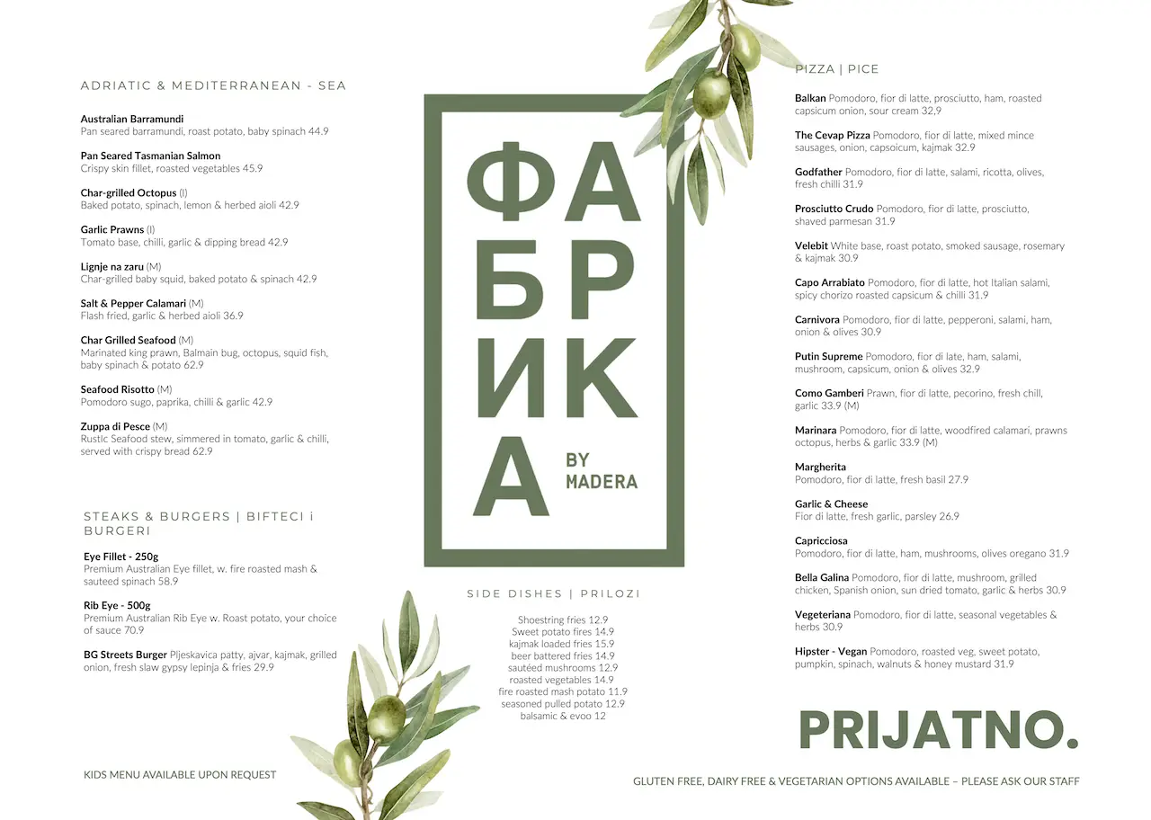 Fab Menu 2026 - 2